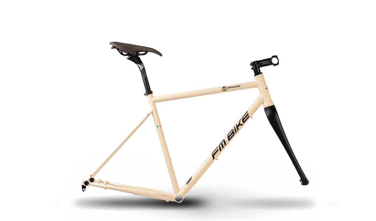 bike gravel modello dragon dettaglio telaio color crema