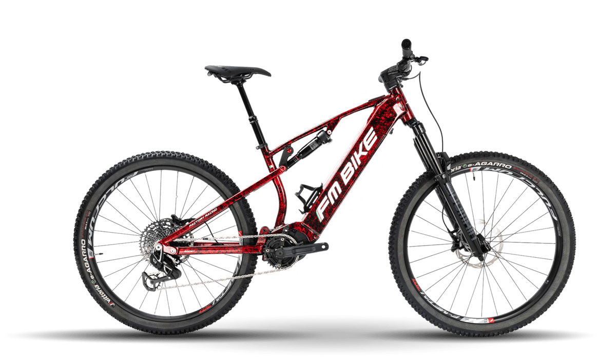 ebike mtb modello venom sl color rosso vista laterale