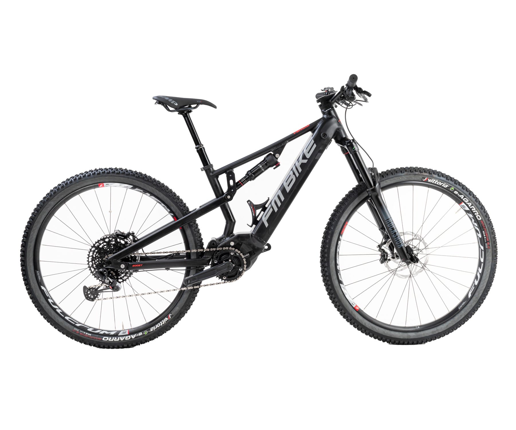 ebike mtb modello venom 720 nera vista laterale