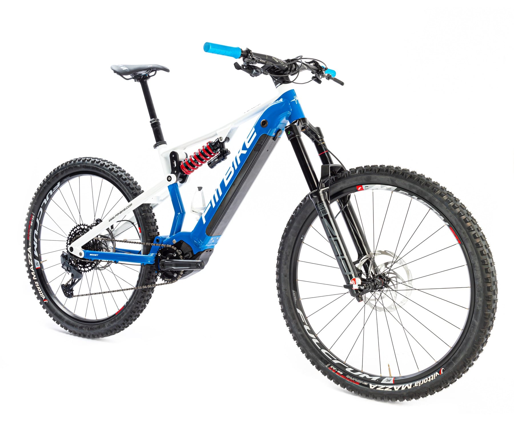 ebike mtb modello venom 720 blu e bianca